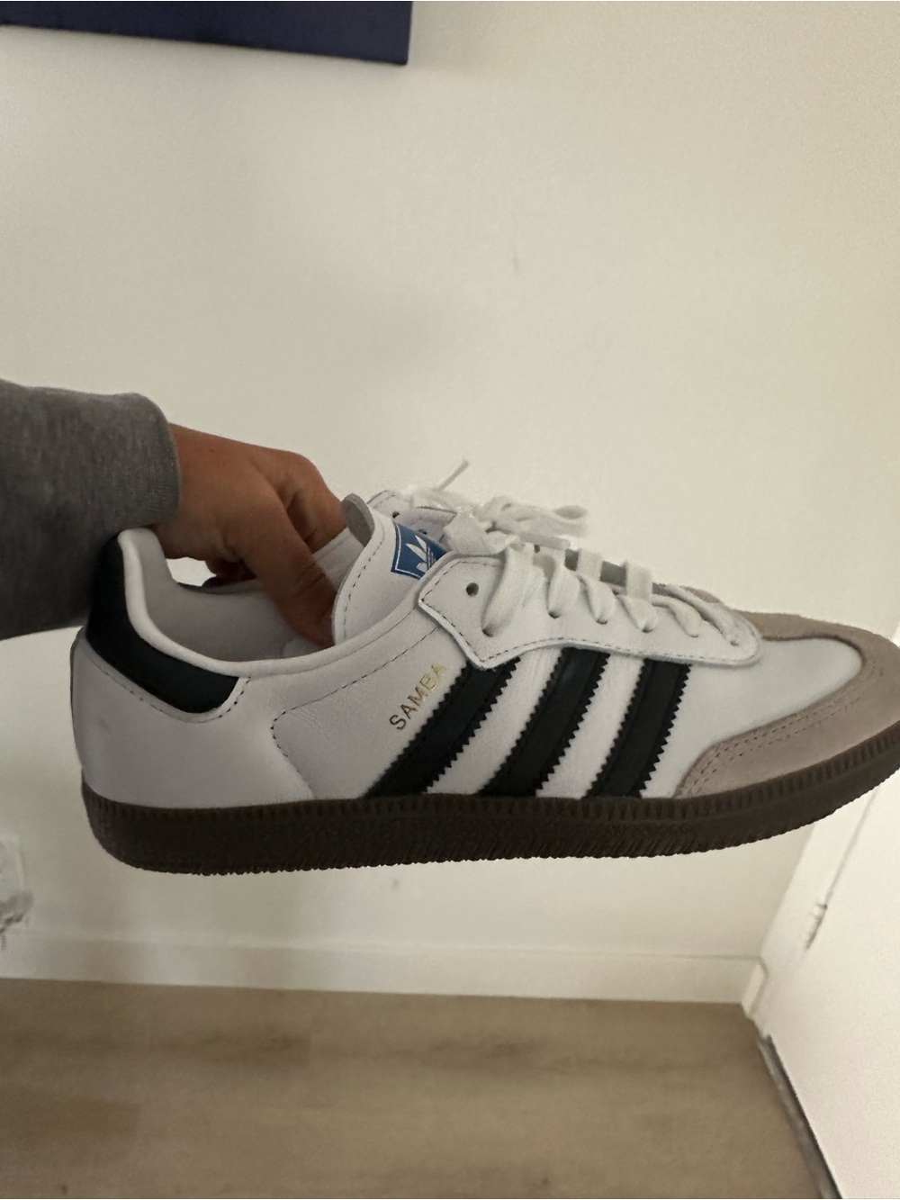 adidas White Leather Sneaker Interior Tag Detail